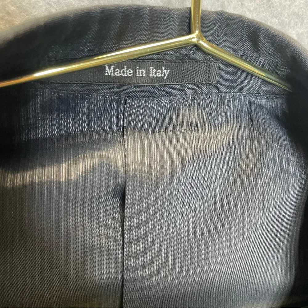 Ermenegildo Zegna Summer Trofeo Mohair Wool Silk Black Pinstriped Blazer Jacket - Picture 3 of 7